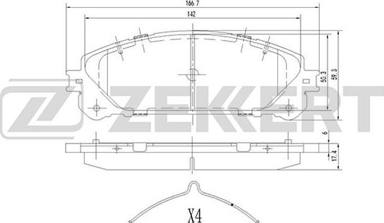 Zekkert BS-1872 - Kit pastiglie freno, Freno a disco autozon.pro