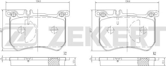 Zekkert BS-1399 - Kit pastiglie freno, Freno a disco autozon.pro