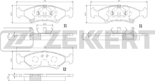 Zekkert BS-1390 - Kit pastiglie freno, Freno a disco autozon.pro