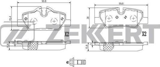 Zekkert BS-1397 - Kit pastiglie freno, Freno a disco autozon.pro