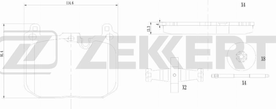 Zekkert BS-1349 - Kit pastiglie freno, Freno a disco autozon.pro