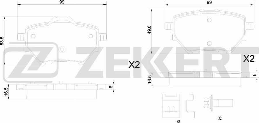 Zekkert BS-1346 - Kit pastiglie freno, Freno a disco autozon.pro