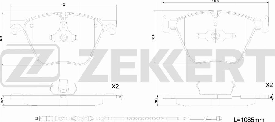 Zekkert BS-1343 - Kit pastiglie freno, Freno a disco autozon.pro