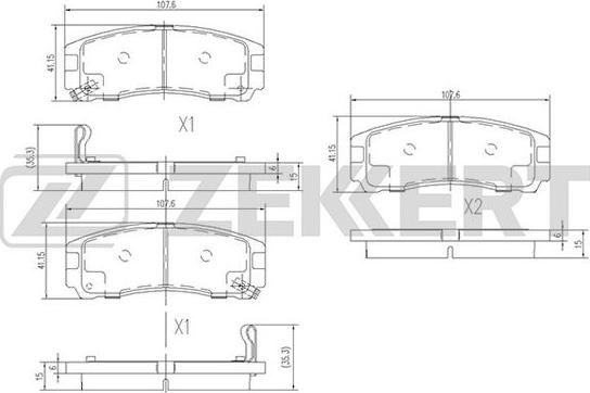 Zekkert BS-1347 - Kit pastiglie freno, Freno a disco autozon.pro