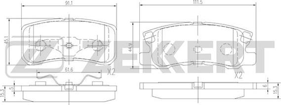 Zekkert BS-1359 - Kit pastiglie freno, Freno a disco autozon.pro