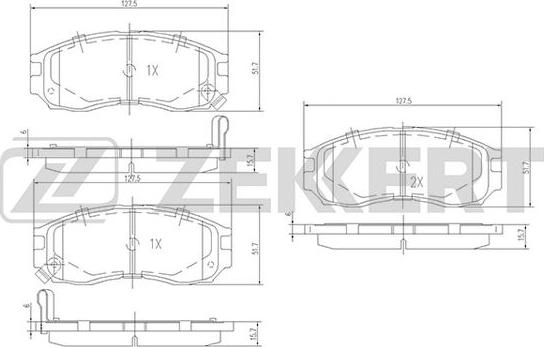 Zekkert BS-1355 - Kit pastiglie freno, Freno a disco autozon.pro