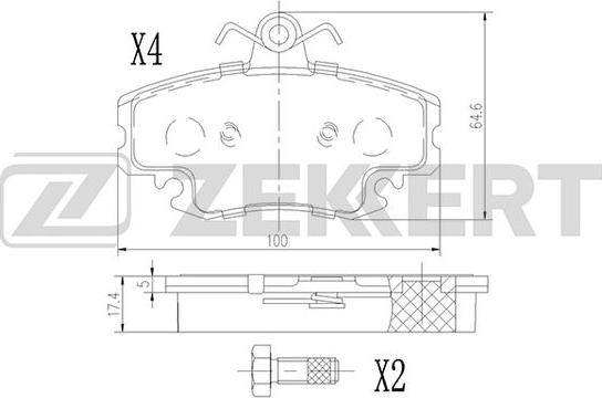 Zekkert BS-1365 - Kit pastiglie freno, Freno a disco autozon.pro