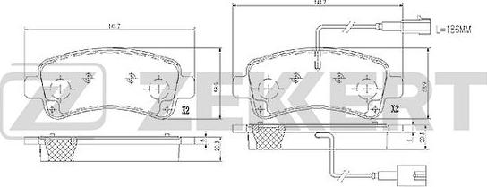 Zekkert BS-1366 - Kit pastiglie freno, Freno a disco autozon.pro