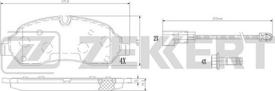 Zekkert BS-1368 - Kit pastiglie freno, Freno a disco autozon.pro