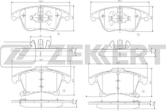 Zekkert BS-1363 - Kit pastiglie freno, Freno a disco autozon.pro