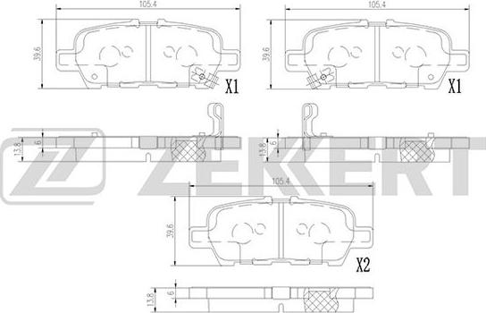 Zekkert BS-1367 - Kit pastiglie freno, Freno a disco autozon.pro