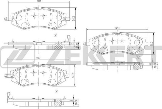 Zekkert BS-1309 - Kit pastiglie freno, Freno a disco autozon.pro