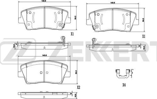 Zekkert BS-1306 - Kit pastiglie freno, Freno a disco autozon.pro