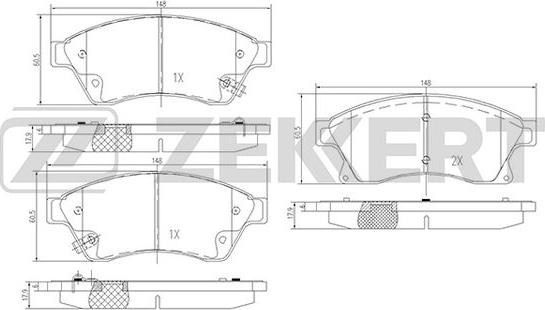 Zekkert BS-1301 - Kit pastiglie freno, Freno a disco autozon.pro