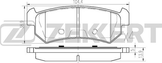 Zekkert BS-1308 - Kit pastiglie freno, Freno a disco autozon.pro