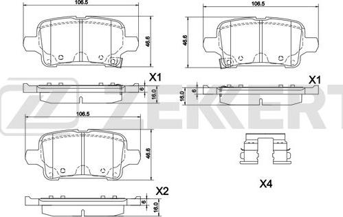 Zekkert BS-1303 - Kit pastiglie freno, Freno a disco autozon.pro