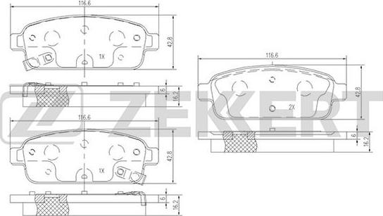 Zekkert BS-1302 - Kit pastiglie freno, Freno a disco autozon.pro