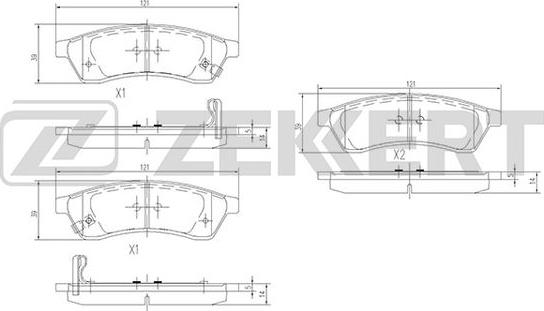 Zekkert BS-1314 - Kit pastiglie freno, Freno a disco autozon.pro