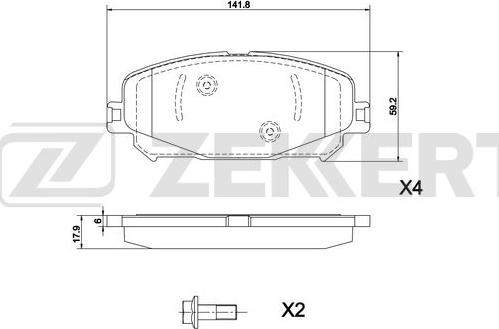 Zekkert BS-1311 - Kit pastiglie freno, Freno a disco autozon.pro