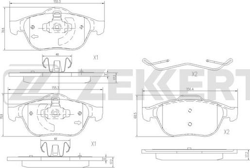 Zekkert BS-1318 - Kit pastiglie freno, Freno a disco autozon.pro