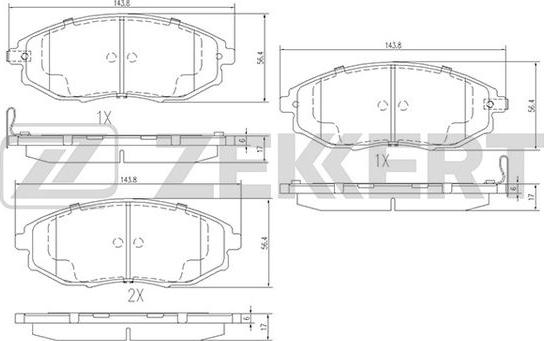 Zekkert BS-1313 - Kit pastiglie freno, Freno a disco autozon.pro