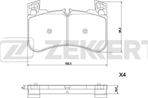 Zekkert BS-1312 - Kit pastiglie freno, Freno a disco autozon.pro