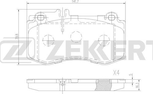 Zekkert BS-1317 - Kit pastiglie freno, Freno a disco autozon.pro