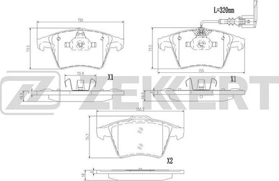 Zekkert BS-1384 - Kit pastiglie freno, Freno a disco autozon.pro