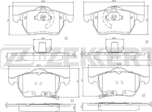 Zekkert BS-1381 - Kit pastiglie freno, Freno a disco autozon.pro