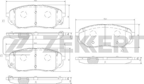 Zekkert BS-1382 - Kit pastiglie freno, Freno a disco autozon.pro