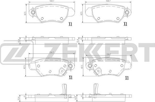 Zekkert BS-1387 - Kit pastiglie freno, Freno a disco autozon.pro