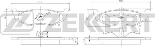 Zekkert BS-1339 - Kit pastiglie freno, Freno a disco autozon.pro