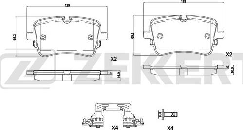 Zekkert BS-1329 - Kit pastiglie freno, Freno a disco autozon.pro