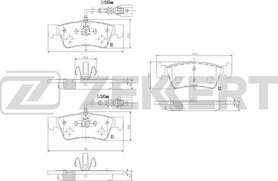 Zekkert BS-1374 - Kit pastiglie freno, Freno a disco autozon.pro