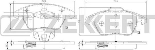 Zekkert BS-1375 - Kit pastiglie freno, Freno a disco autozon.pro