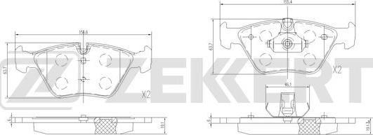 Zekkert BS-1370 - Kit pastiglie freno, Freno a disco autozon.pro