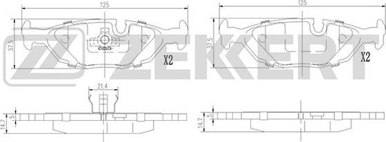 Zekkert BS-1371 - Kit pastiglie freno, Freno a disco autozon.pro