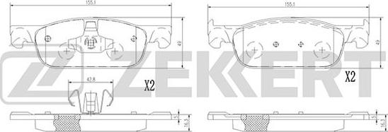 Zekkert BS-1378 - Kit pastiglie freno, Freno a disco autozon.pro