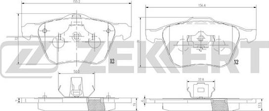 Zekkert BS-1372 - Kit pastiglie freno, Freno a disco autozon.pro