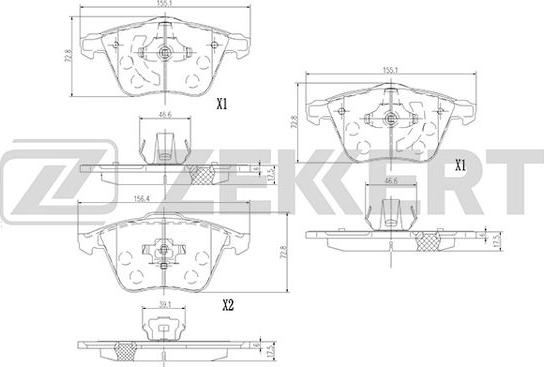 Zekkert BS-1377 - Kit pastiglie freno, Freno a disco autozon.pro