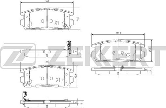 Zekkert BS-1299 - Kit pastiglie freno, Freno a disco autozon.pro