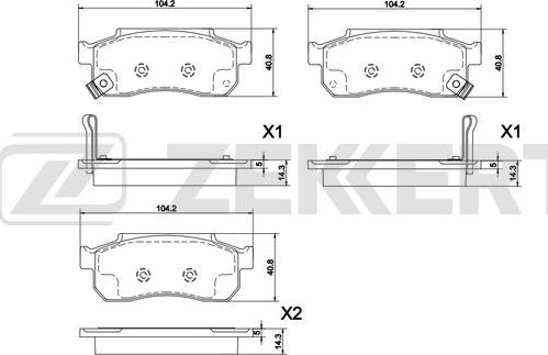 Zekkert BS-1294 - Kit pastiglie freno, Freno a disco autozon.pro