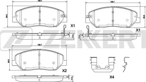 Zekkert BS-1291 - Kit pastiglie freno, Freno a disco autozon.pro