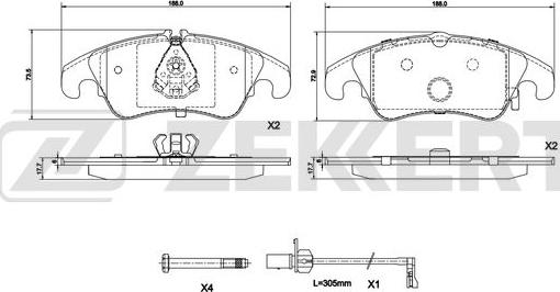 Zekkert BS-1292 - Kit pastiglie freno, Freno a disco autozon.pro