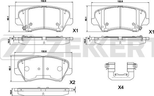 Zekkert BS-1297 - Kit pastiglie freno, Freno a disco autozon.pro