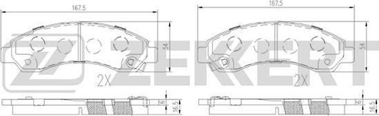 Zekkert BS-1244 - Kit pastiglie freno, Freno a disco autozon.pro