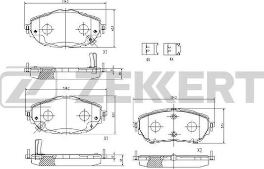 Zekkert BS-1245 - Kit pastiglie freno, Freno a disco autozon.pro