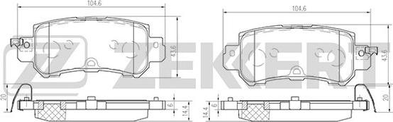 Zekkert BS-1246 - Kit pastiglie freno, Freno a disco autozon.pro