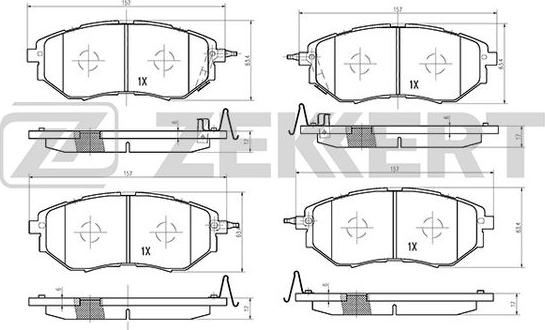 Zekkert BS-1241 - Kit pastiglie freno, Freno a disco autozon.pro