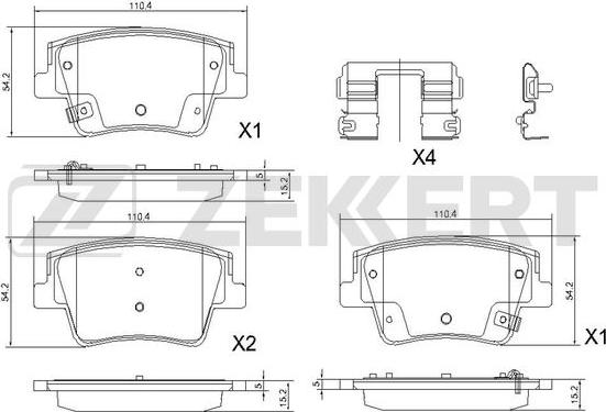 Zekkert BS-1242 - Kit pastiglie freno, Freno a disco autozon.pro